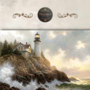 Papier Mousseline La Maisonnette du Phare sur la Falaise Decoupage