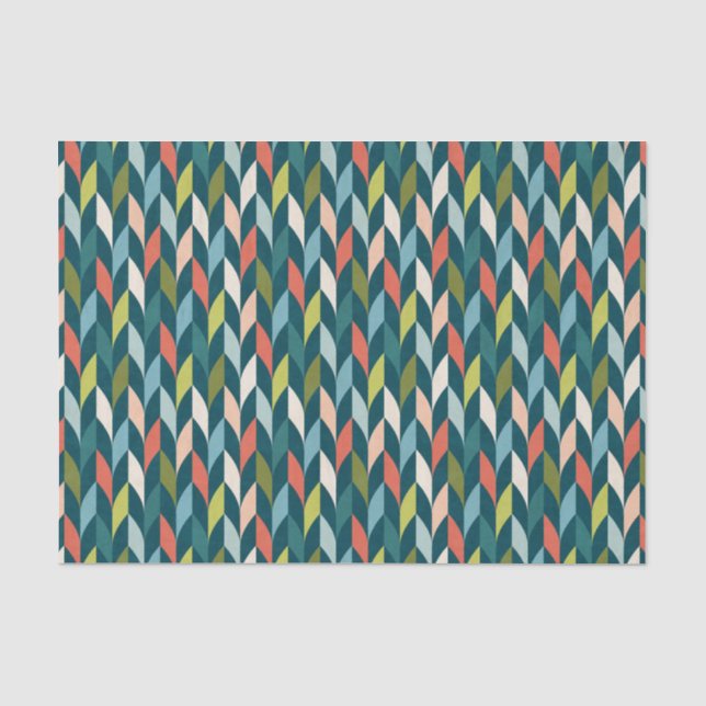 Papier Mousseline La moitié du siècle Teal moderne et motif de (Recto)