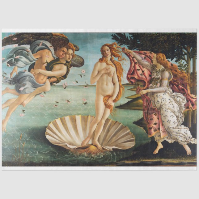 Papier Mousseline La naissance de Vénus, Sandro Botticelli, 1485 (Recto)