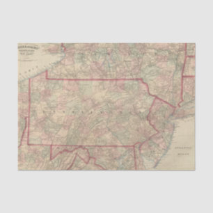 Papier Mousseline La Pennsylvanie et New Jersey