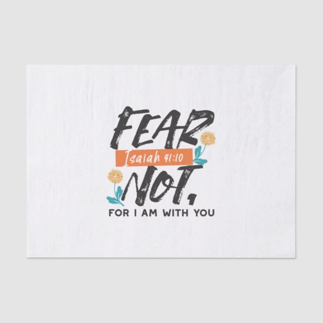 Papier Mousseline La Peur Pas Isaïe Bible Verse Conception Inspirant (Recto)