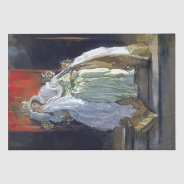 Papier Mousseline La reine du Danemark (par l'abbaye d'Edwin Austin) (Recto)
