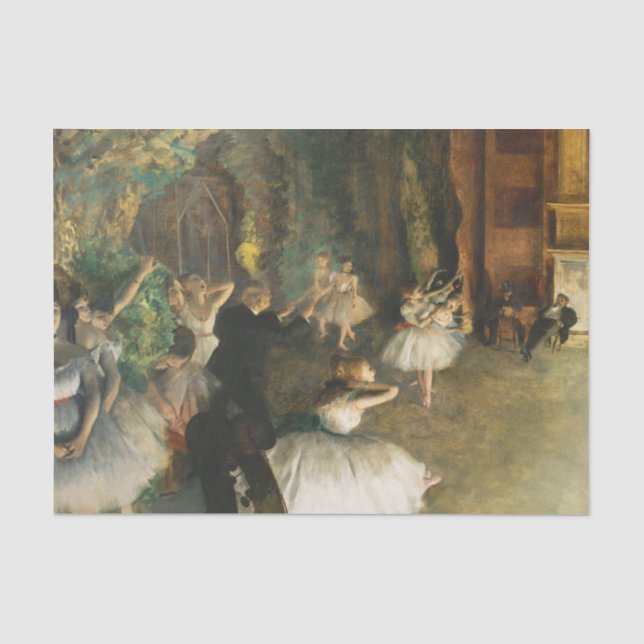 Papier Mousseline La répétition du ballet sur scène, Degas Art (Recto)