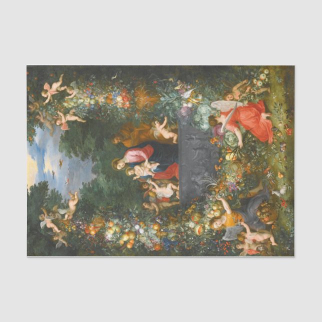 Papier Mousseline La Sainte Famille, Jan Brueghel Découpage (Recto)