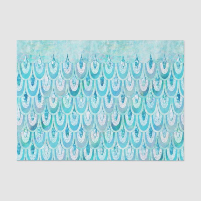 Papier Mousseline La sirène brillante turquoise bleue mesure des (Recto)
