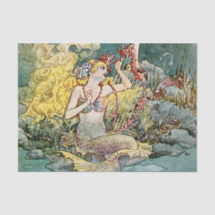Papier Mousseline « La Sirène et la Harpe » par Charles Folkard