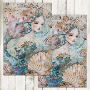 PAPIER MOUSSELINE LA SIRÈNE ÉTHÉRÉE EN DÉCOUPAGE