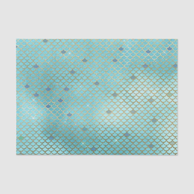 Papier Mousseline La sirène mesure l'or d'Aqua de fête (Recto)