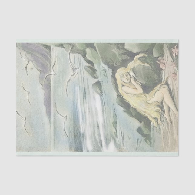 Papier Mousseline La sirène vintage rêve sous la fête de la mer (Recto)