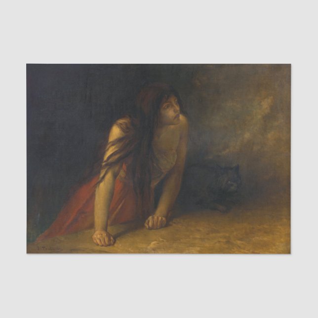 Papier Mousseline La Sorcière Jean-François Portaels Art (Recto)