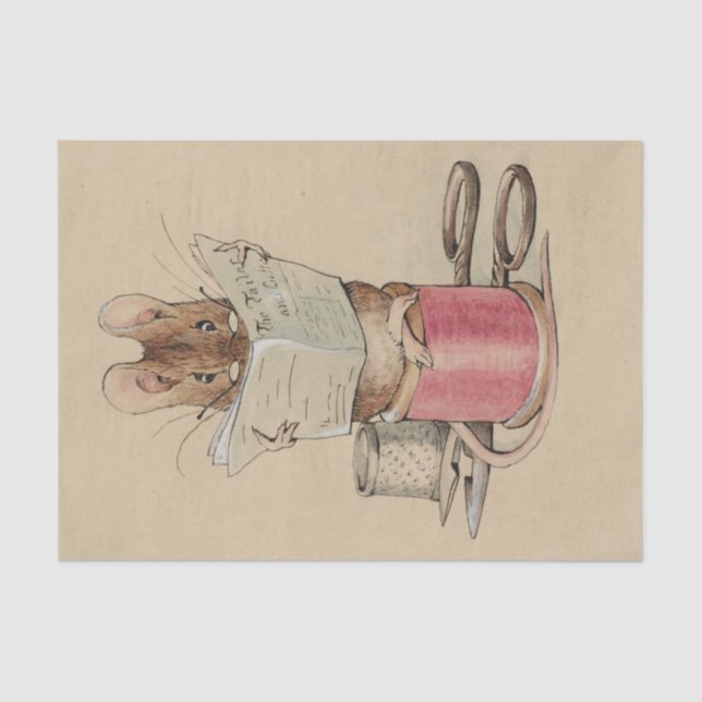 Papier Mousseline La souris sur mesure (par Beatrix Potter) (Recto)