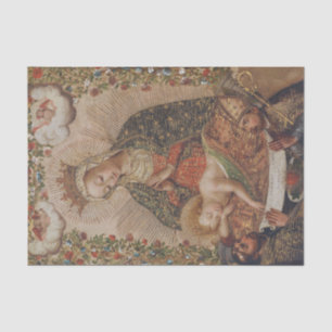 Papier Mousseline La Vierge adorant le Christ Enfant Noël