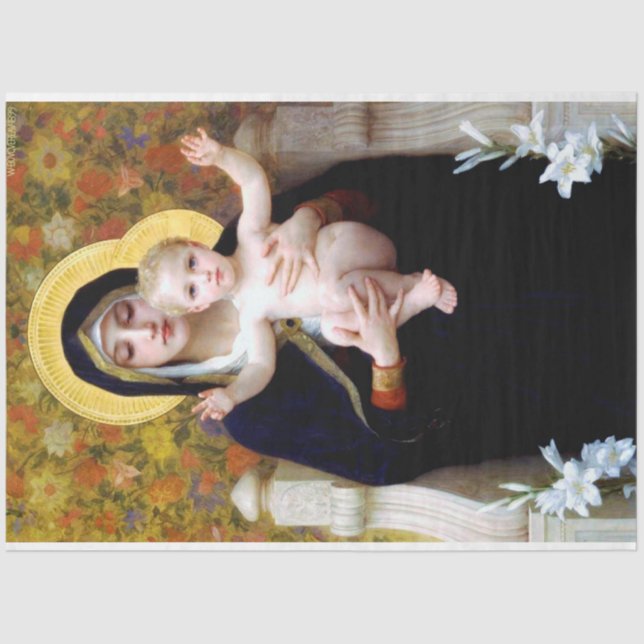 Papier Mousseline La Vierge de la Lily, Bouguereau (Recto)