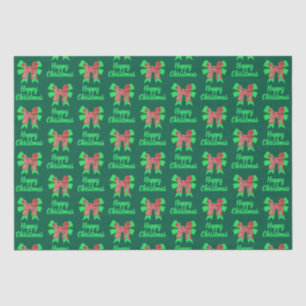 Papier Mousseline Labradoodle Vert chien de Noël et Bow vert