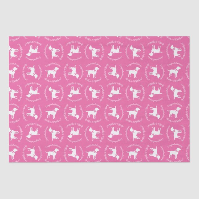 Papier Mousseline Labrador Chien Baby shower Rose Girl Lab (Recto)