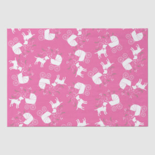 Papier Mousseline Labrador Chien Baby shower Rose Girl Lab