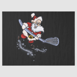 Papier Mousseline Lacrosse Père Noël Cool de Noël Lax Sport laide X-