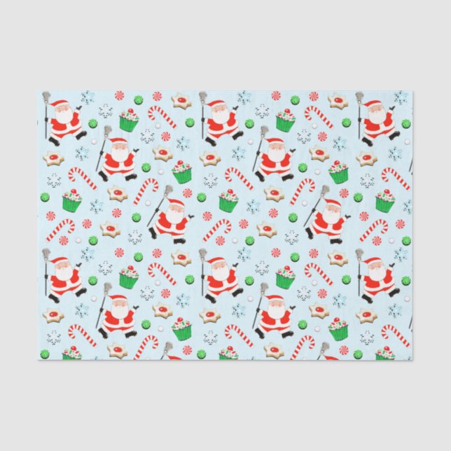 Papier Mousseline Lacrosse Sports Noël (Recto)