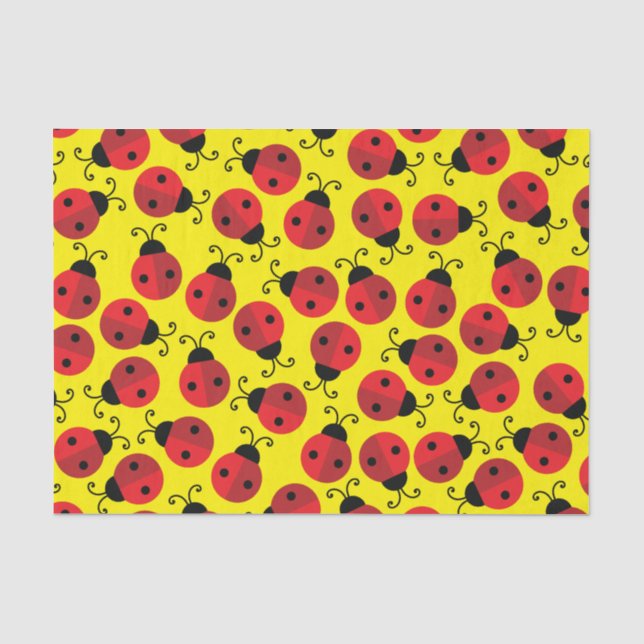 Papier Mousseline Lady Bug Cute 1ère fête d'anniversaire (Recto)