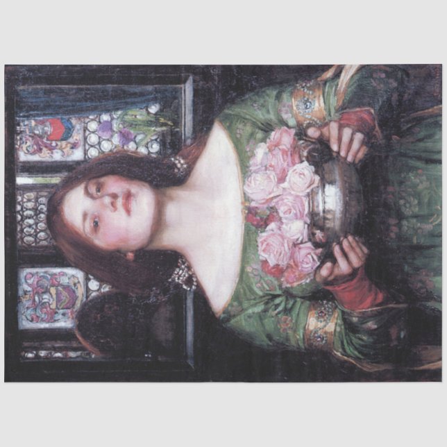 Papier Mousseline Lady et Rose, John William Waterhouse (Recto)