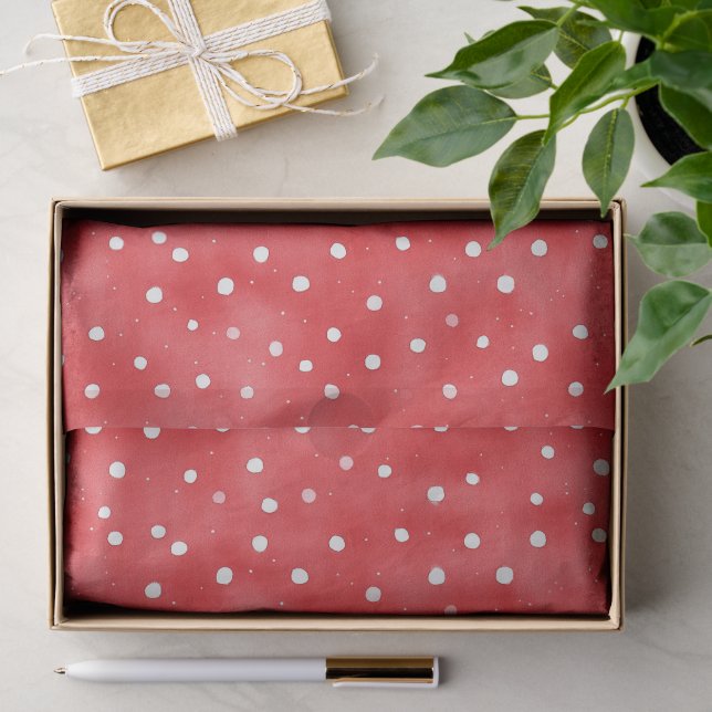 Papier Mousseline Ladybug Red White Dots Birthday (Cadeau)
