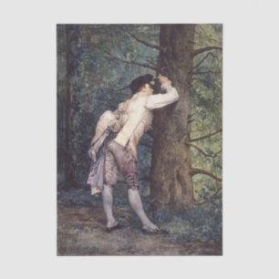 Papier Mousseline L'Amant dans les Bois (Scène d'Amour Romantique)