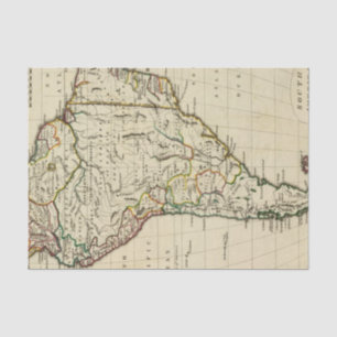 Papier Mousseline L'Amérique du Sud avec des frontières décrites