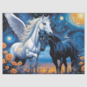 Papier Mousseline l'amour interdit pegasus et cheval