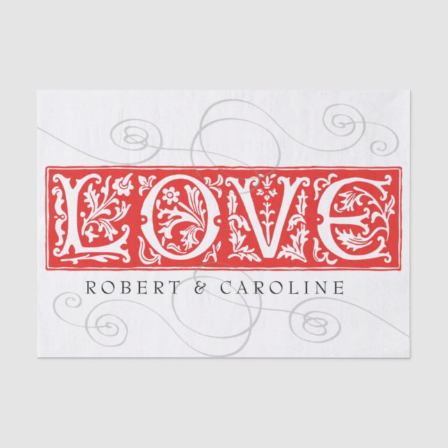 Papier Mousseline L'amour ornemental d'alphabet ajoutent des noms (Recto)