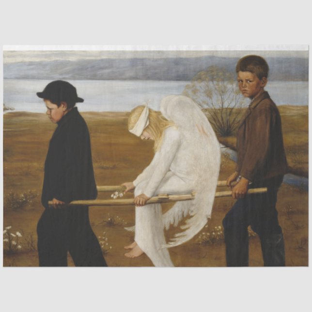 Papier Mousseline L'ange blessé (par Hugo Simberg) (Recto)