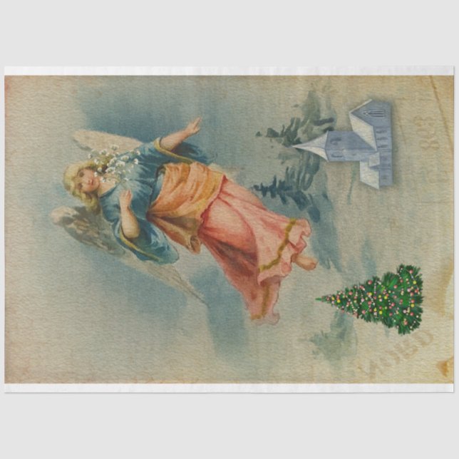 Papier Mousseline L'ange de Noël volant (Recto)