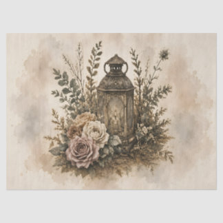 Papier Mousseline Lanterne Vintage Découpe Florale Boho Western