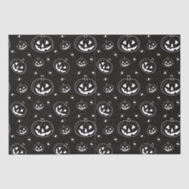 Papier Mousseline Lanternes Jack-O' noir et blanc Halloween noir