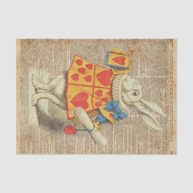 Papier Mousseline Lapin blanc Alice dans l'illustration de cru du (Recto)