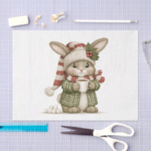 Lapin de Noël avec du chocolat chaud
