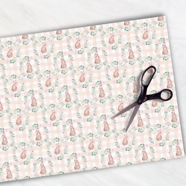 Papier Mousseline Lapin de Pâques Aquarelle Couleur rose Motif (Créateur téléchargé)