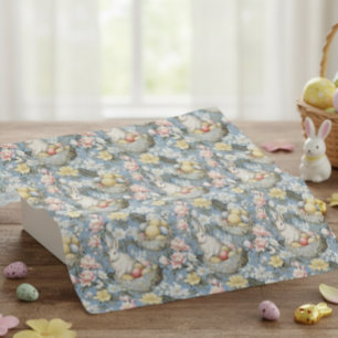 Papier Mousseline Lapin de Pâques vintage printemps