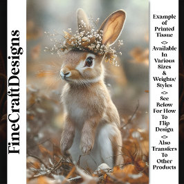 Papier Mousseline Lapin En Bois, Fleurs, Berries CF8 Découpage