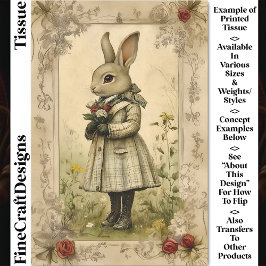Papier Mousseline Lapin habillé en Whimsical, Fleurs CK3 Découpage