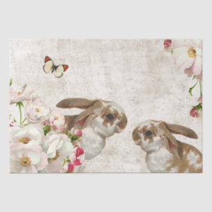 Papier Mousseline Lapin Lapin Rose Fleur Musique Découpage Pâques