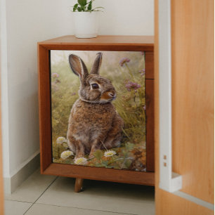 Papier Mousseline Lapin sauvage dans la page de découpage du champ