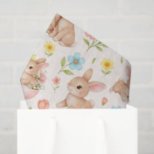 Lapins et fleurs aquarelles mignons motif
