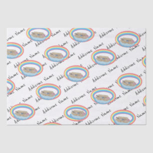 Papier Mousseline L'arche de Noé, un arc-en-ciel rétro