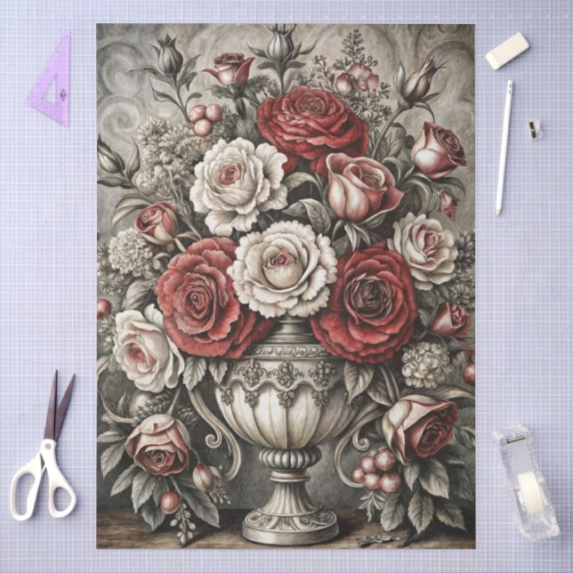 Papier Mousseline Large Elegant Floral Furniture Decoupage (Artisanat)