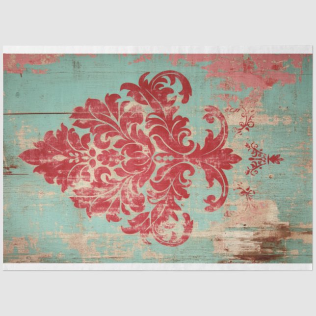 Papier Mousseline L'art Arrière - plan à motifs Damask Patina (Recto)