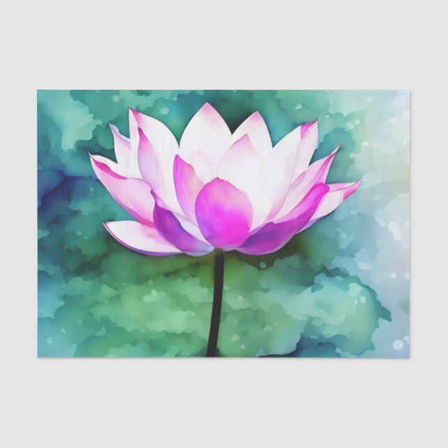 Papier Mousseline L'art des fleurs de lotte rose (Recto)