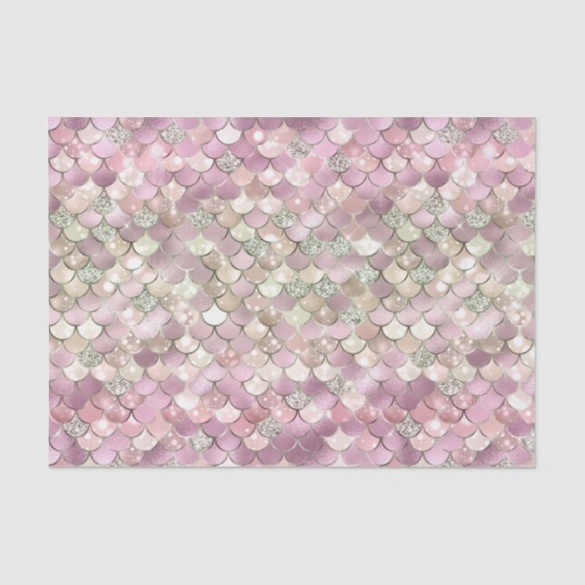 Papier Mousseline L'art élégant de Mermaid Motif rose (Recto)