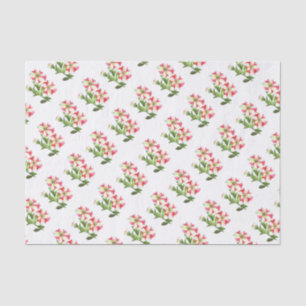 Papier Mousseline L'art floral rose et blanc de Petunias