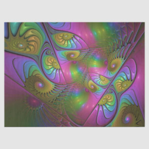 Papier Mousseline L'Art Fractal Abstrait, Lumineux Et Coloré