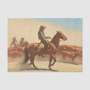 Papier Mousseline L'art occidental «Trail Herd» de Maynard Dixon